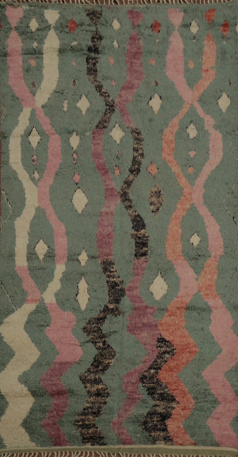Handmade Wool Moroccan Oriental Area Rug 6x11