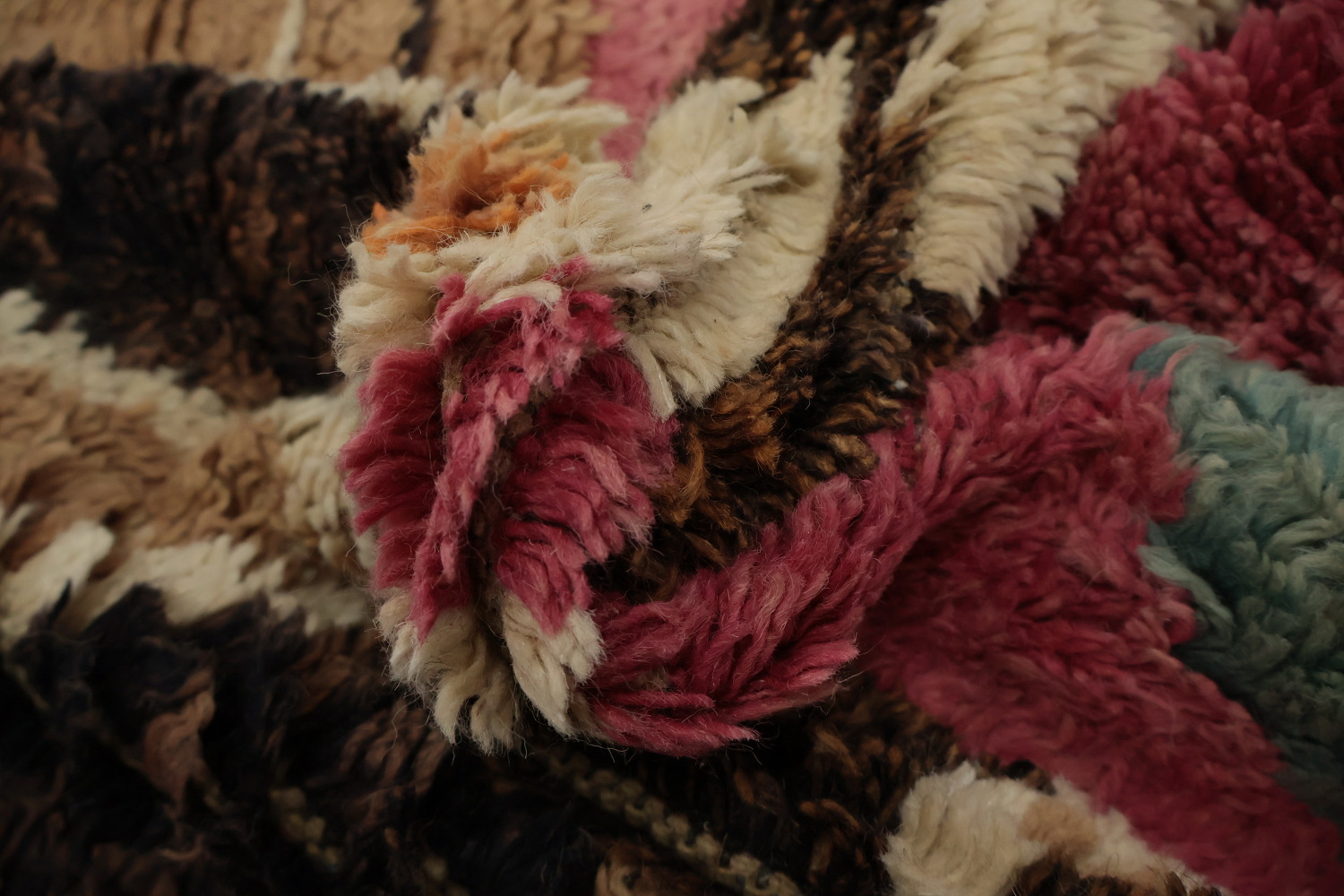 Abstract Plush Moroccan Area Rug 8x11 with Bold Geometric Patterns