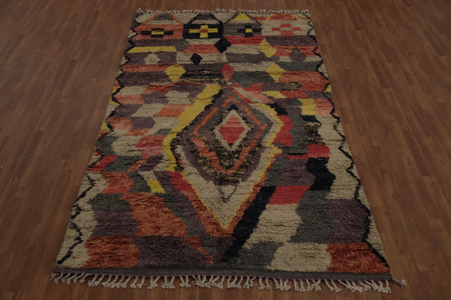 Colorful Plush Moroccan Abstract Area Rug 6x10