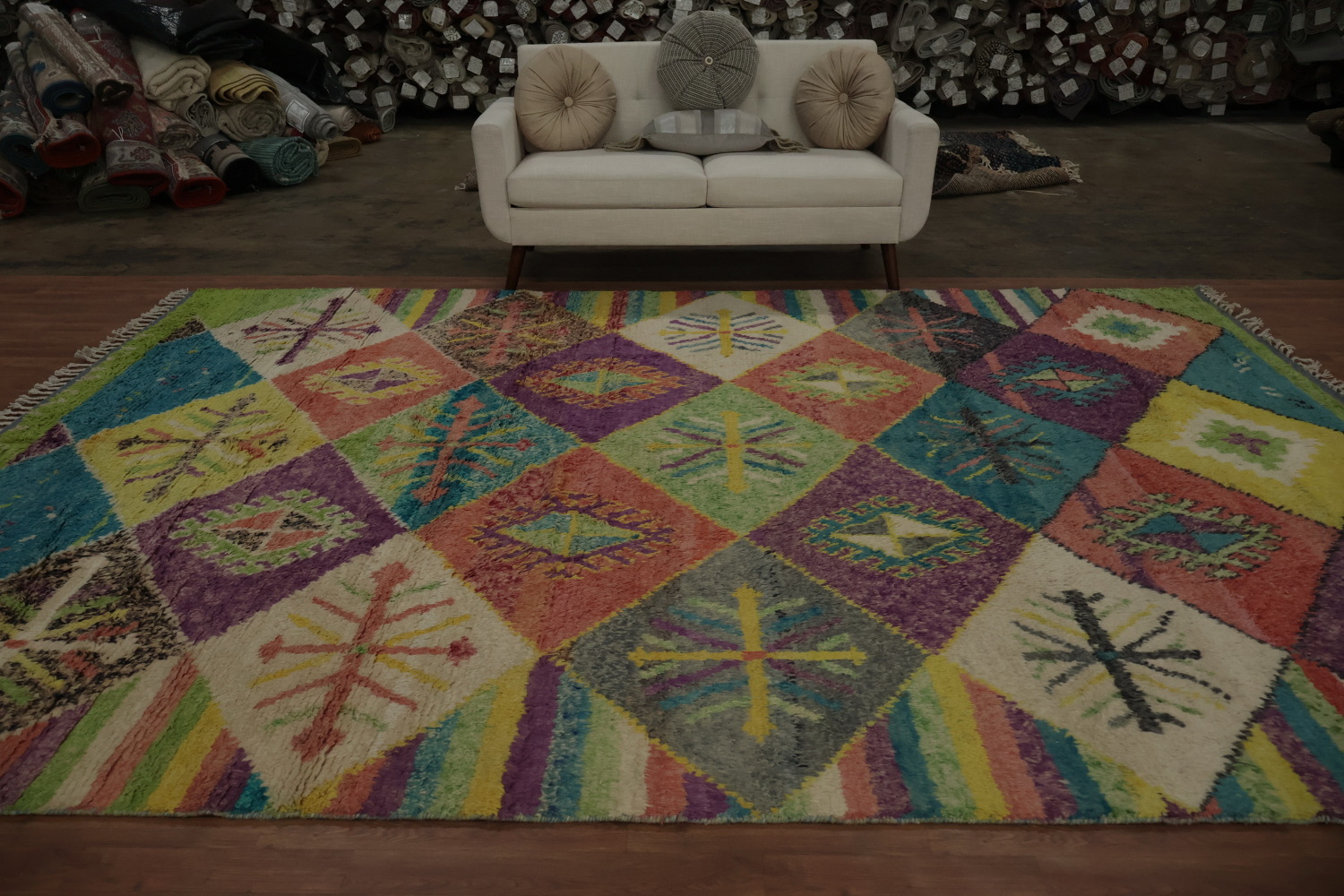 Colorful Trellis Plush Moroccan Oriental Area Rug 9x12