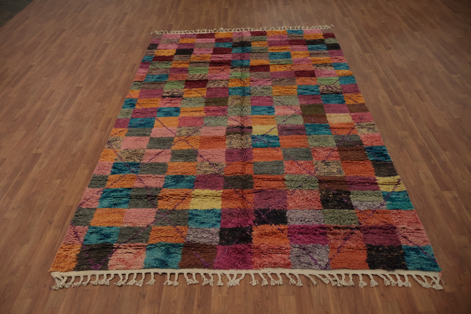 Checkered Plush Moroccan Oriental Area Rug 7x11