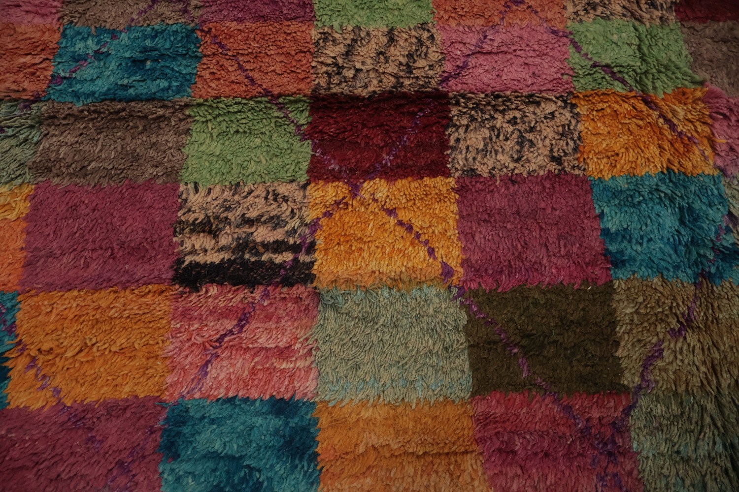 Checkered Plush Moroccan Oriental Area Rug 7x11