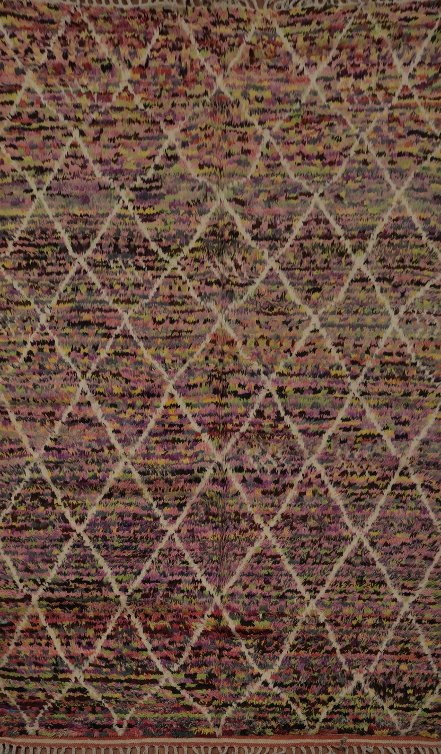 Artisan Plush Moroccan Area Rug 6x10 with Diamond Shapes and Texture