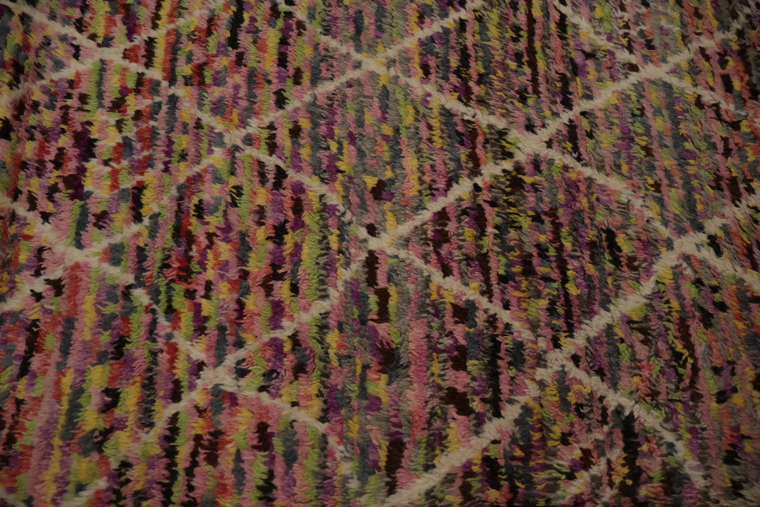 Artisan Plush Moroccan Area Rug 6x10 with Diamond Shapes and Texture