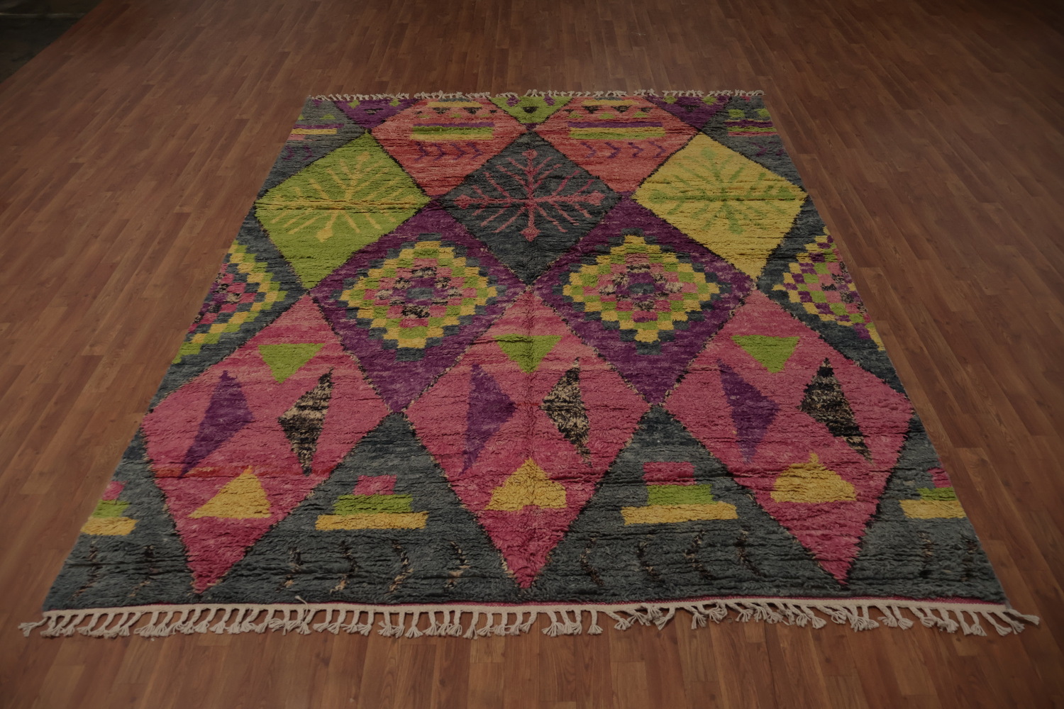 Geometric Vibrant Colors Modern Plush Moroccan Area Rug 8x11