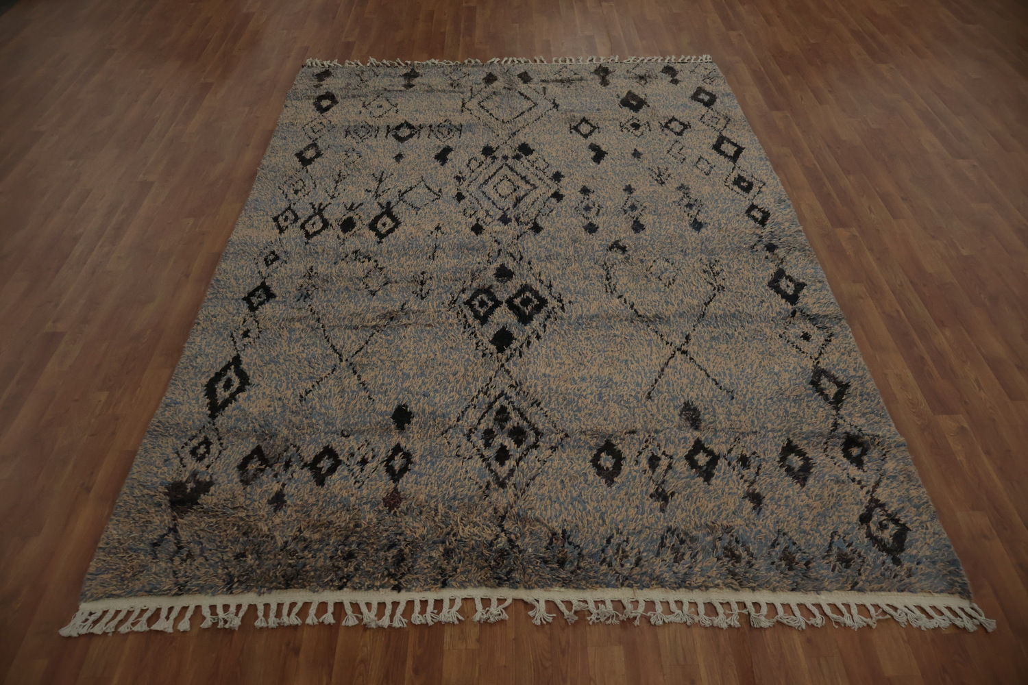 Handcrafted Moroccan Area Rug 7x11 with Bold Geometric Patterns