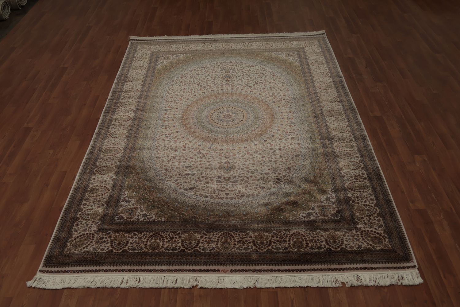 Traditional Silk Qum Turkish Area Rug 7x10