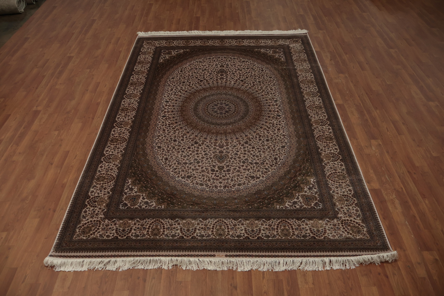 Traditional Silk Qum Turkish Area Rug 7x10