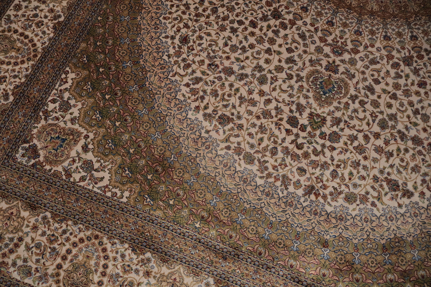Traditional Silk Qum Turkish Area Rug 7x10