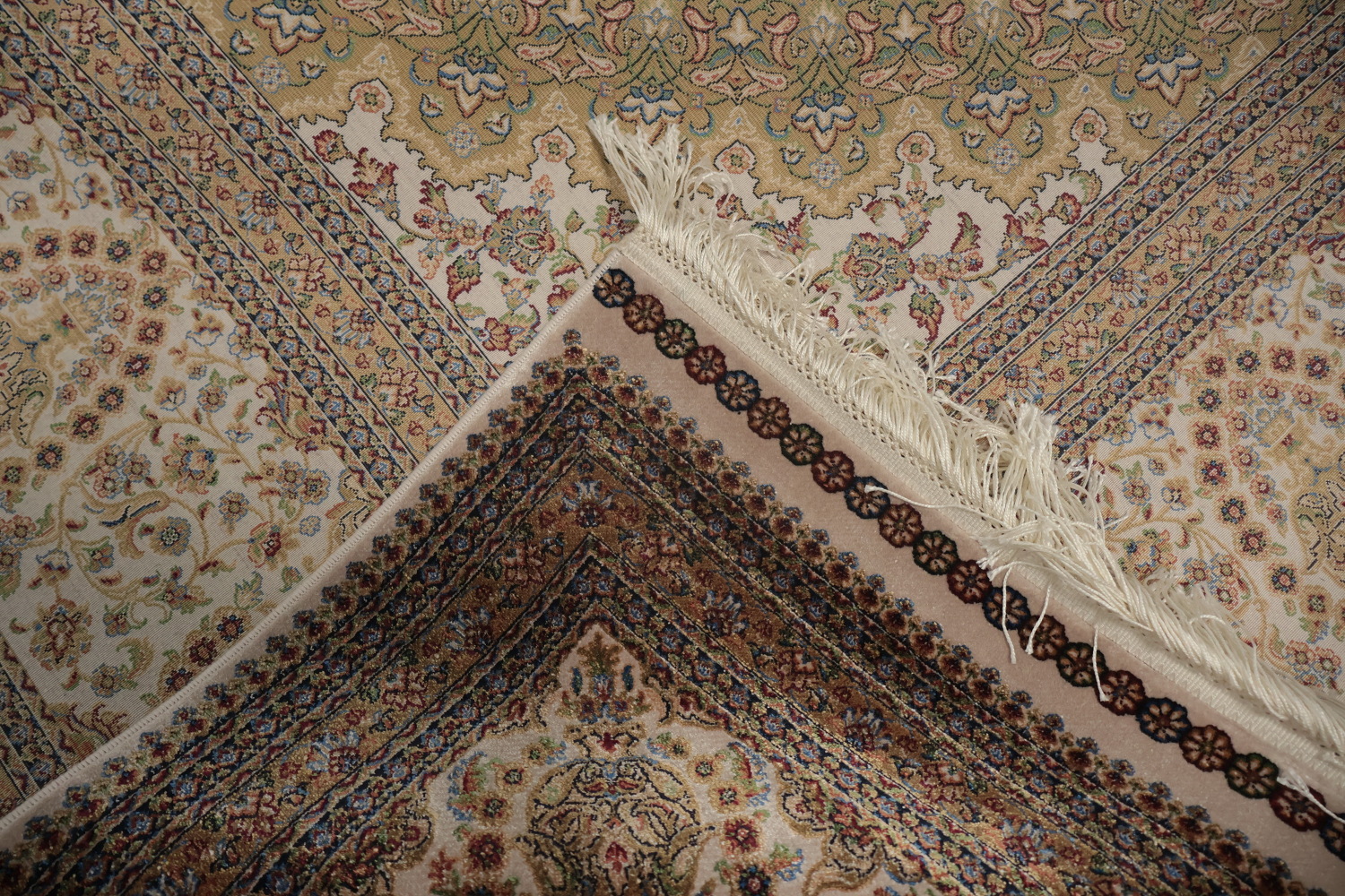 Traditional Silk Qum Turkish Area Rug 7x10