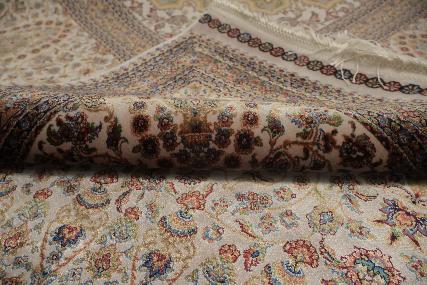 Traditional Silk Qum Turkish Area Rug 7x10