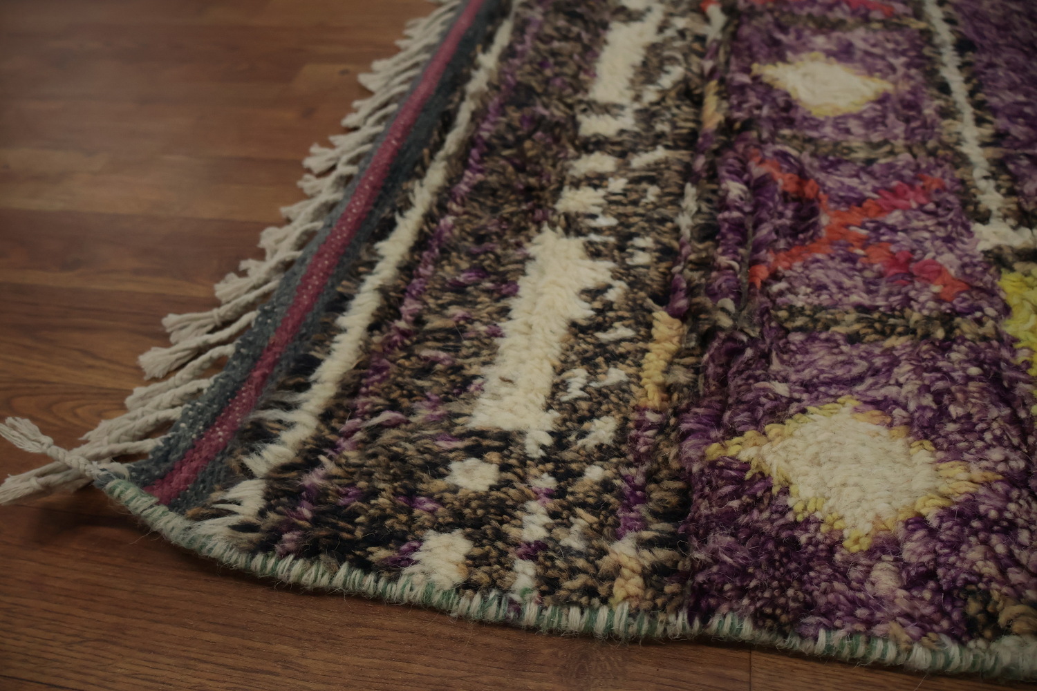 Handmade Moroccan Area Rug 9x13 with Vibrant Geometric Motifs