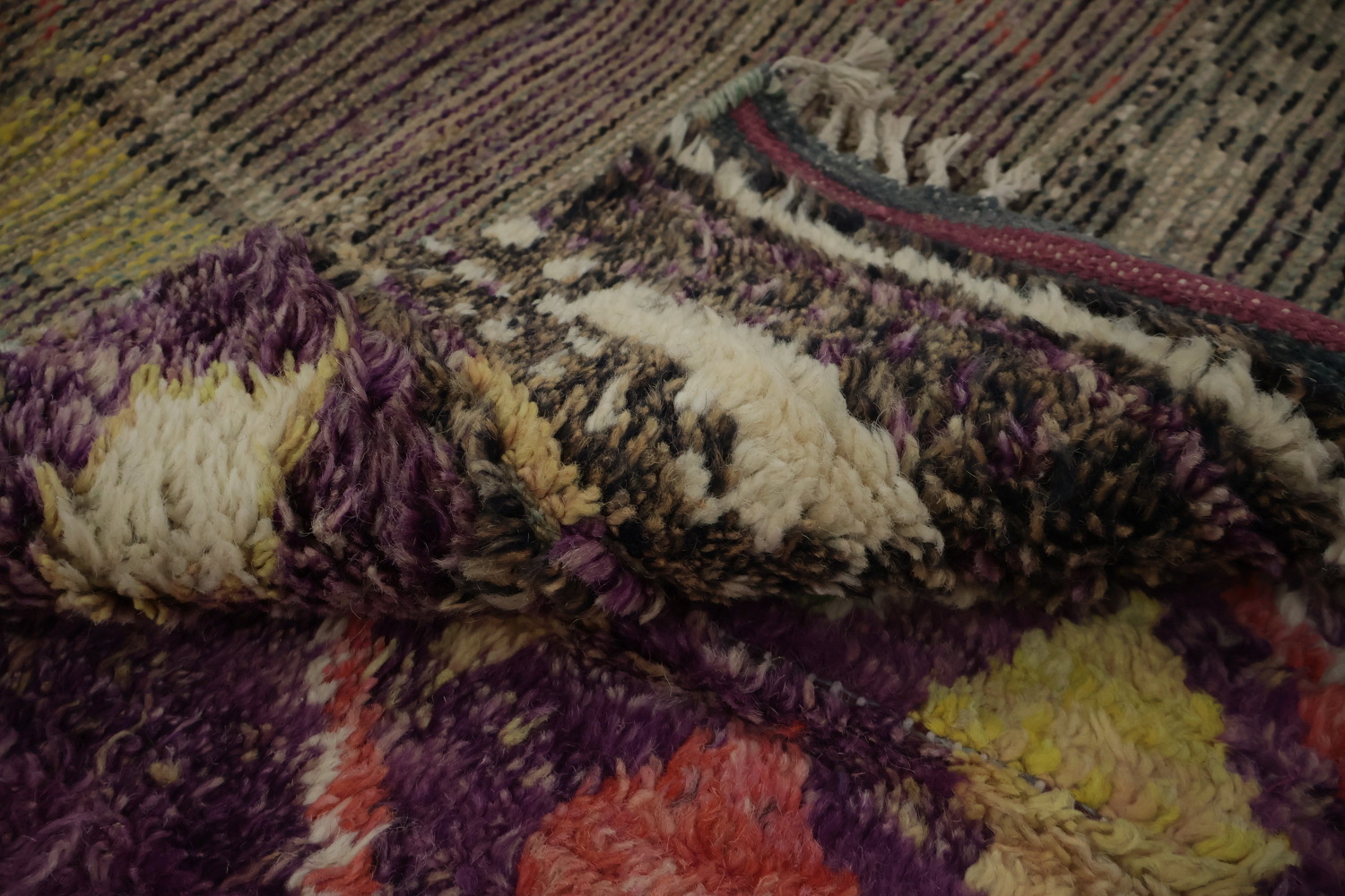 Handmade Moroccan Area Rug 9x13 with Vibrant Geometric Motifs