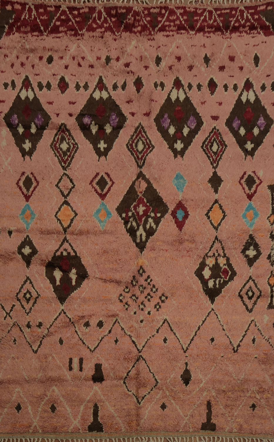 Handmade Plush Pink Moroccan Wool Area Rug 8x11