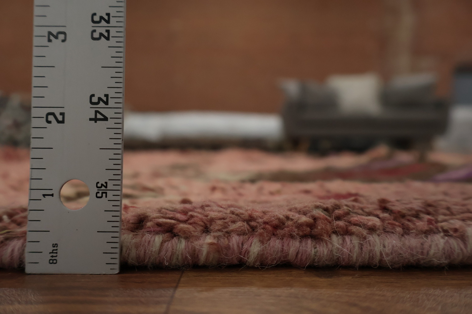 Handmade Plush Pink Moroccan Wool Area Rug 8x11