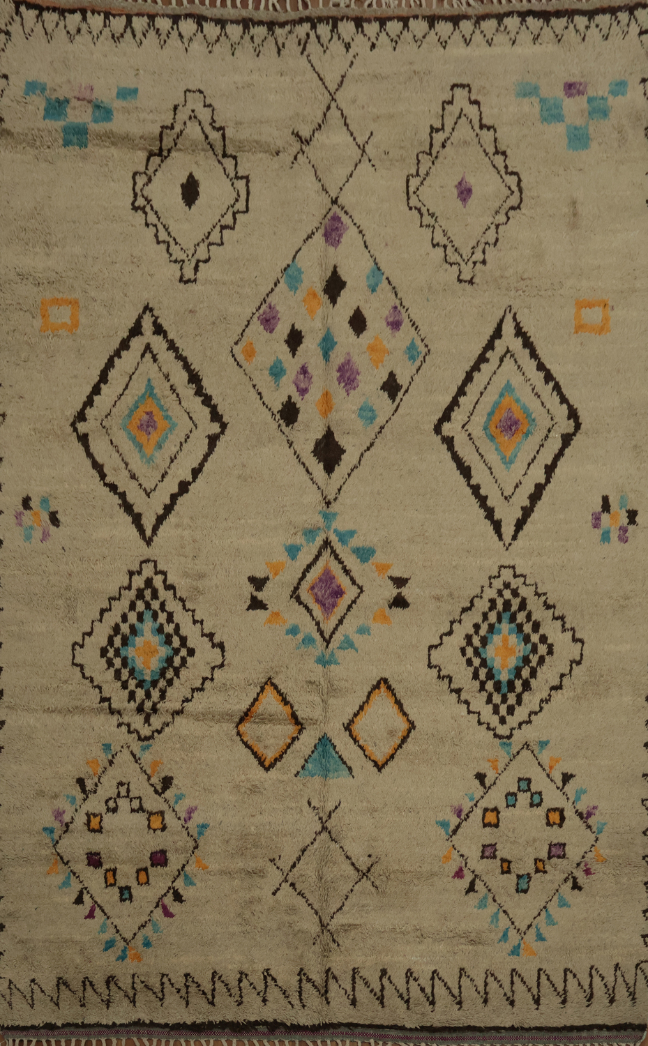 Bohemian Chic Geometric Diamond Motif Moroccan Area Rug 8x11