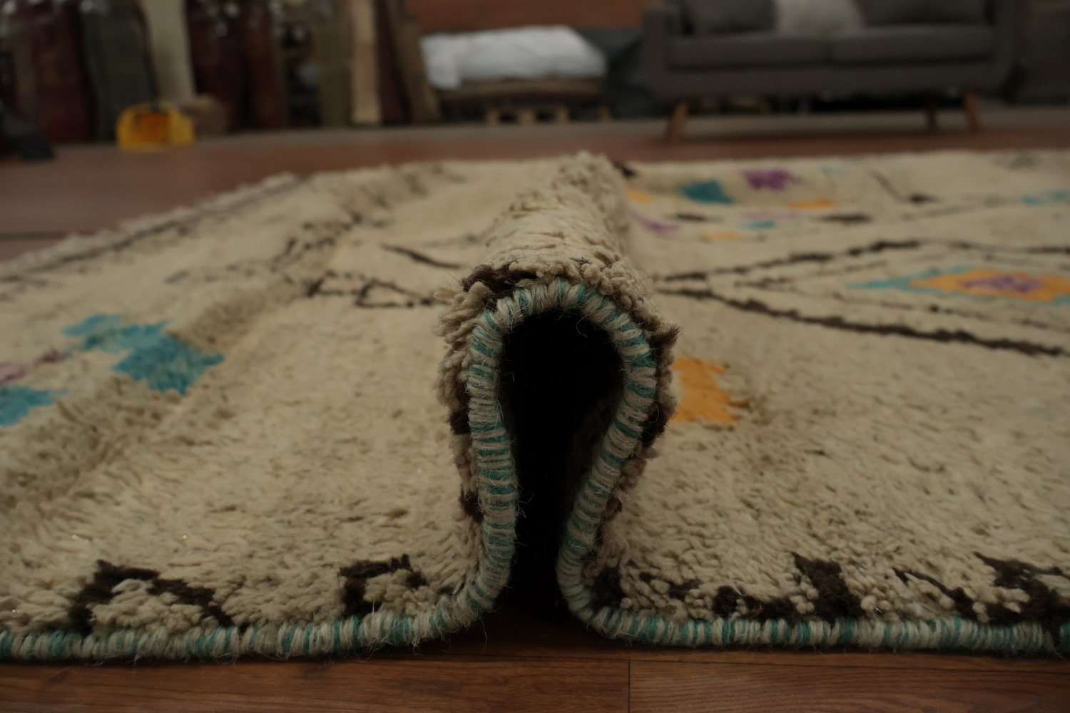 Bohemian Chic Geometric Diamond Motif Moroccan Area Rug 8x11