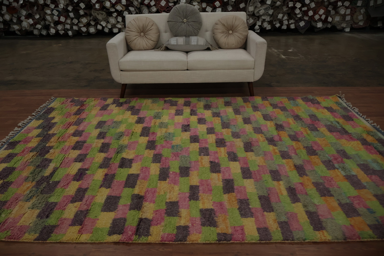 Geometric Blocks Moroccan Area Rug 7x10 for a Contemporary Look