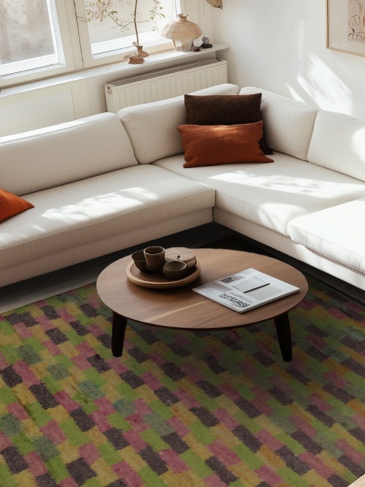 Geometric Blocks Moroccan Area Rug 7x10 for a Contemporary Look