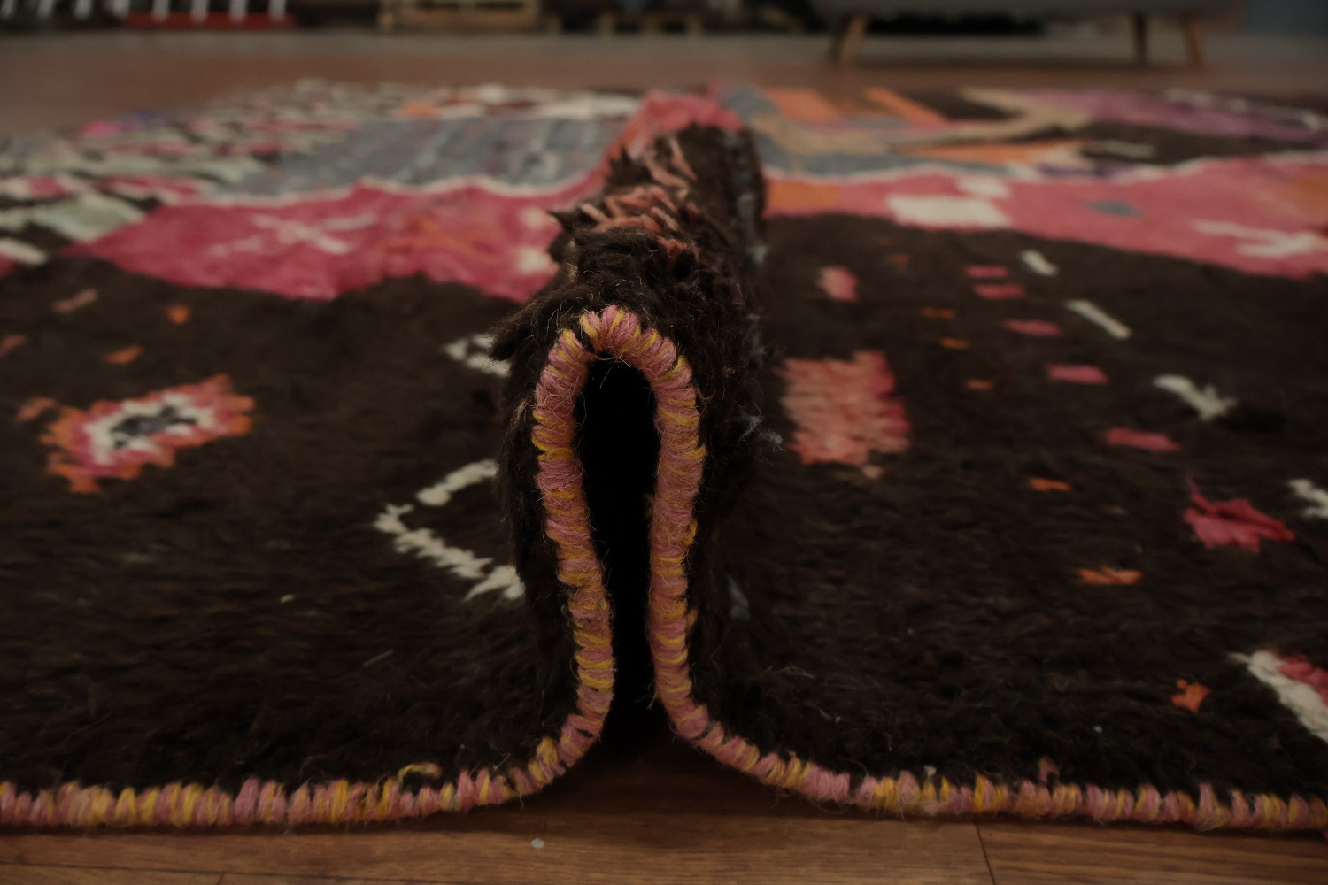 Colorful Handmade Plush Moroccan Area Rug 9x13 for Living Room
