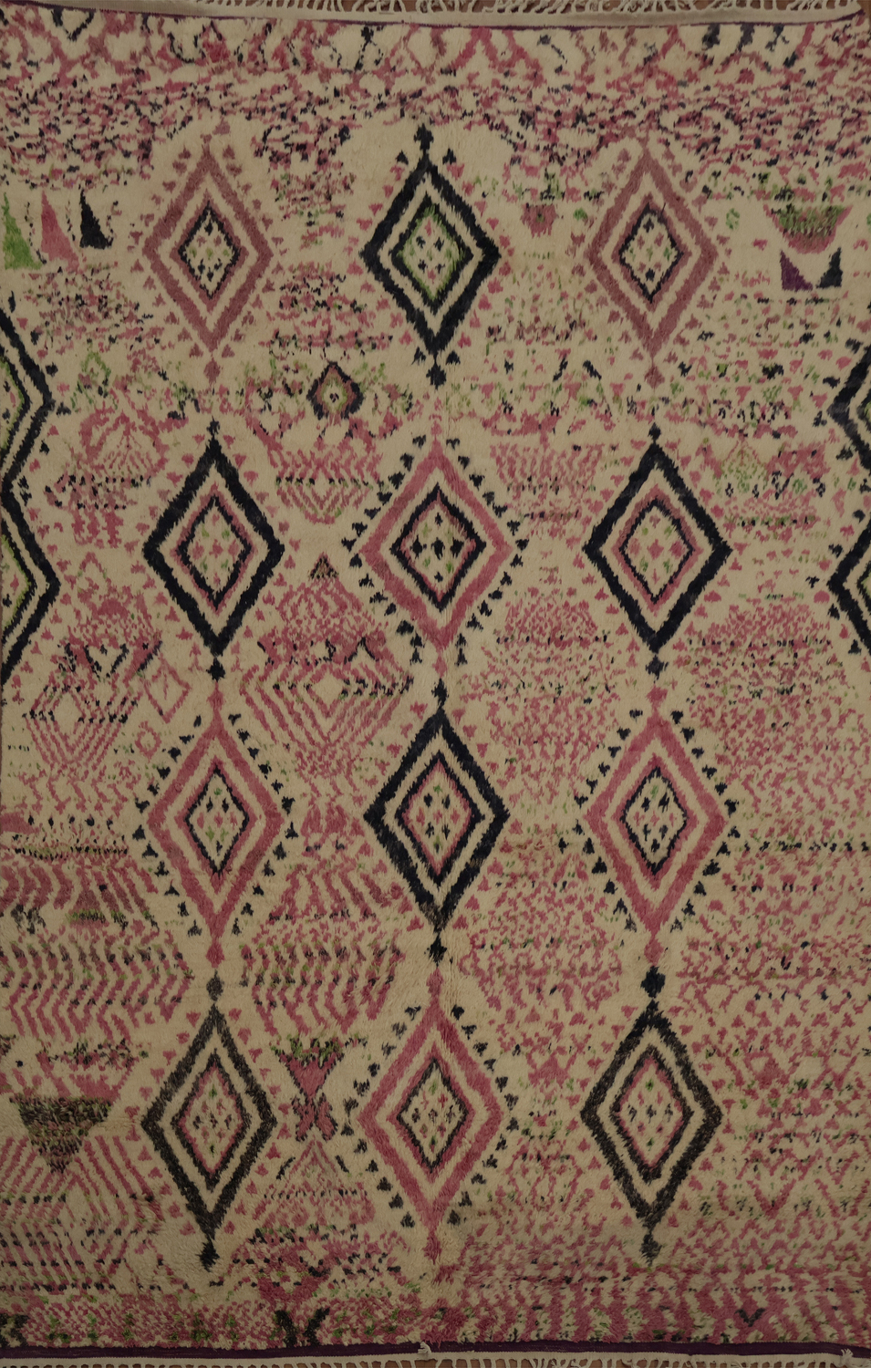 Beige & Pink Moroccan Oriental Area Rug 9x13