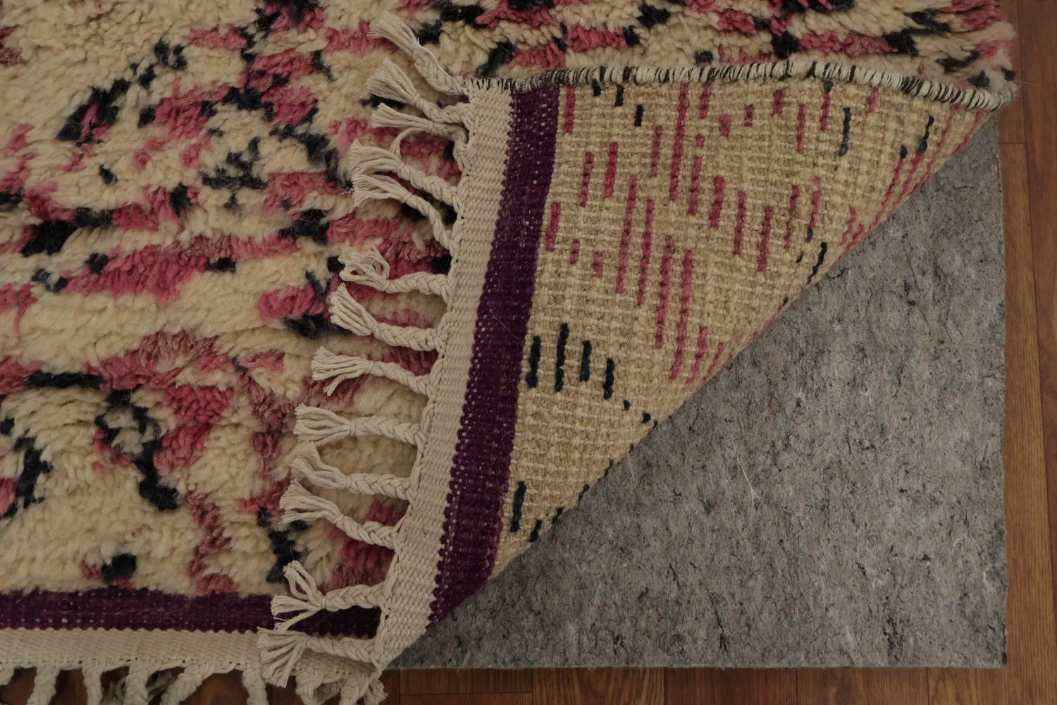 Beige & Pink Moroccan Oriental Area Rug 9x13