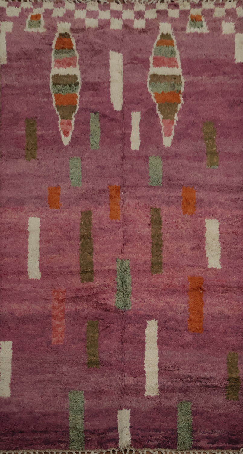 Vibrant Patterns in Artistic Plush Moroccan Area Rug 6x10