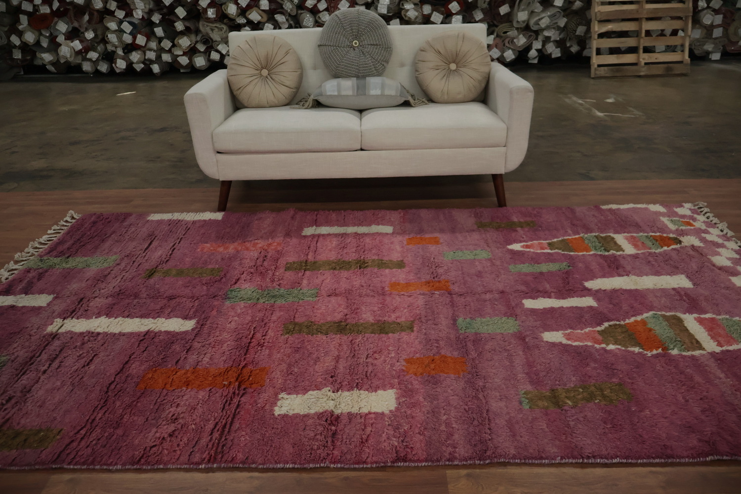 Vibrant Patterns in Artistic Plush Moroccan Area Rug 6x10