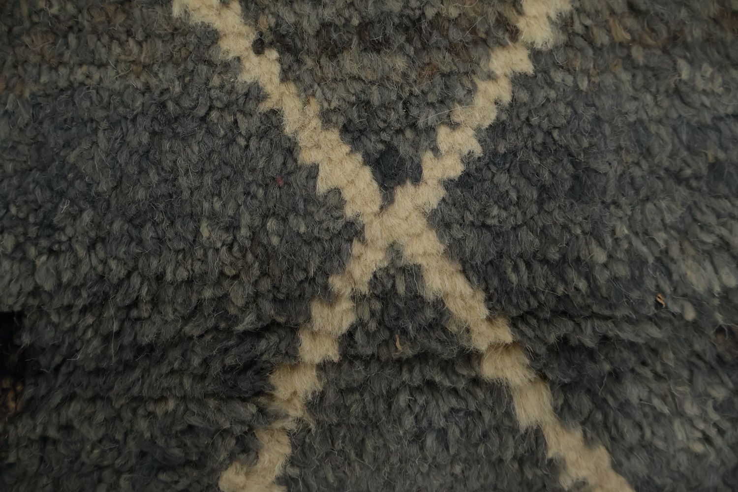 Plush Moroccan Area Rug 6x11 with Stylish Rhombus and Brown Accents