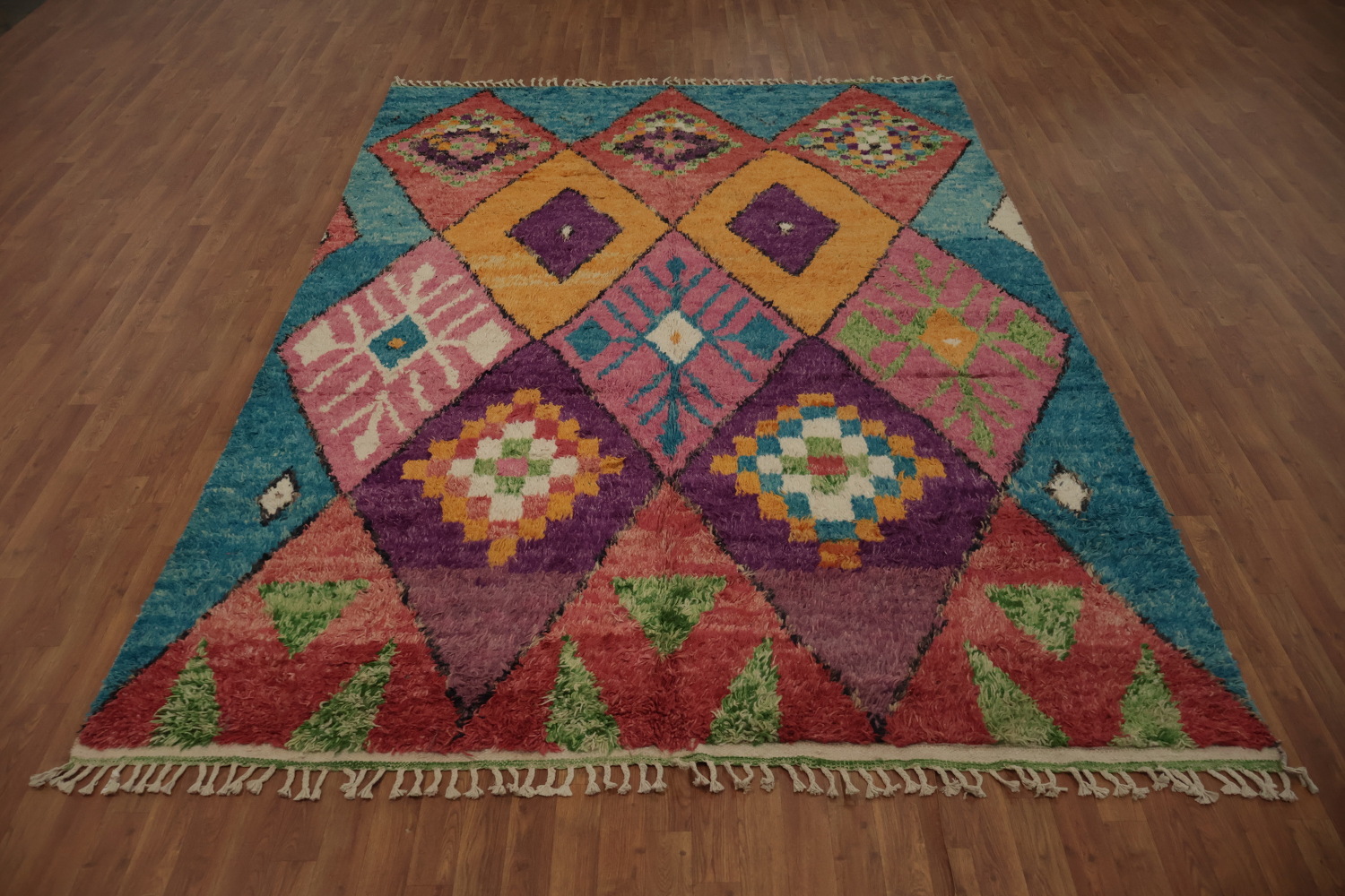 Colorful Trellis Moroccan Handmade Area Rug 8x11