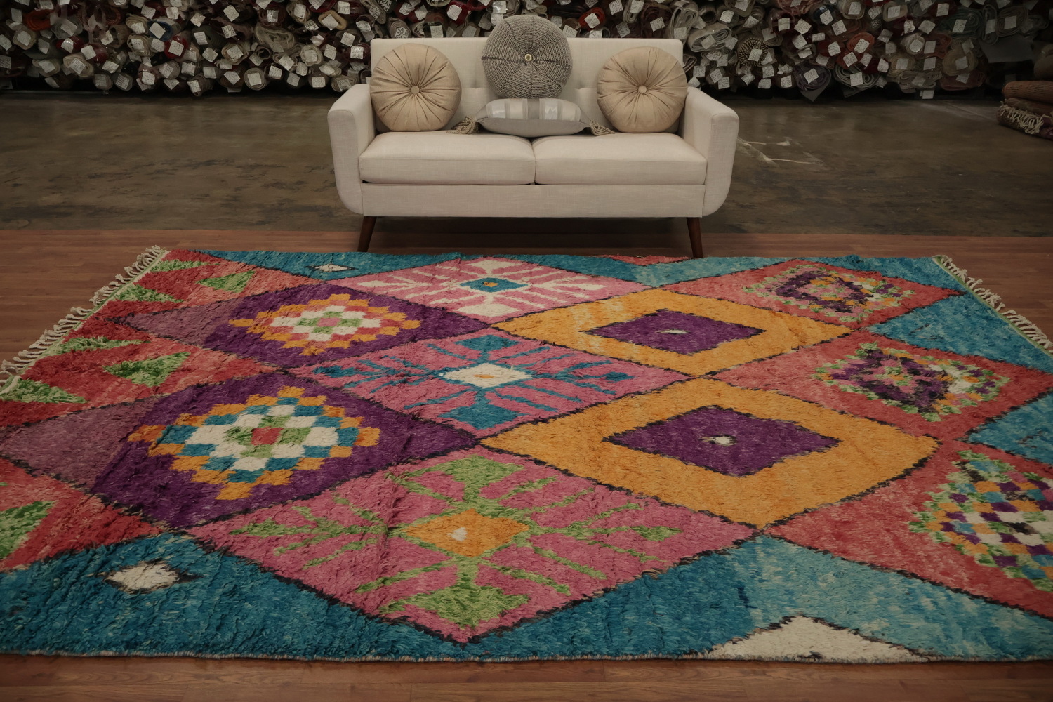 Colorful Trellis Moroccan Handmade Area Rug 8x11