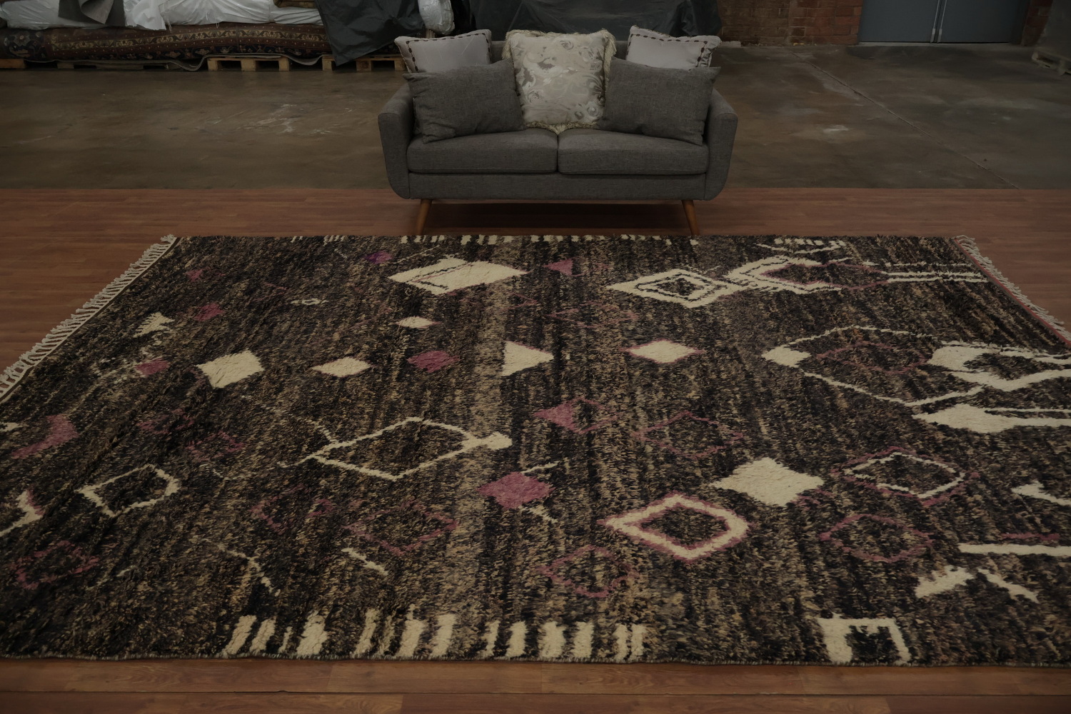 Rustic Plush Moroccan Large Area Rug 9x12 Perfect for Cozy Living Spaces