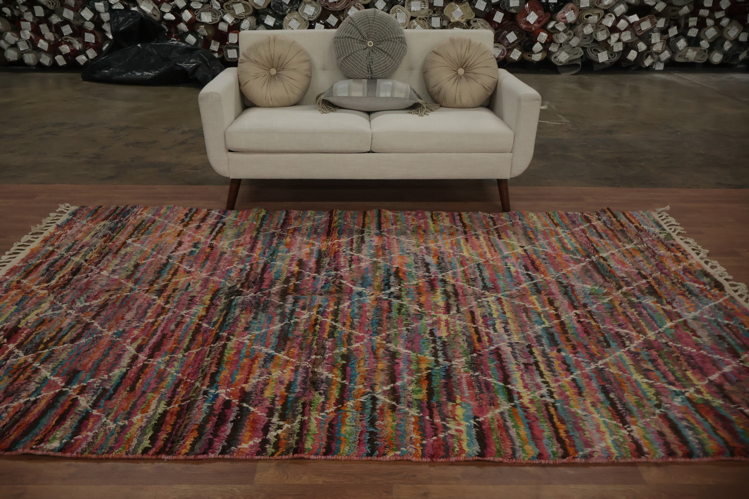 Pastel Moroccan Area Rug 6x10 Detailed Artisan Craftsmanship