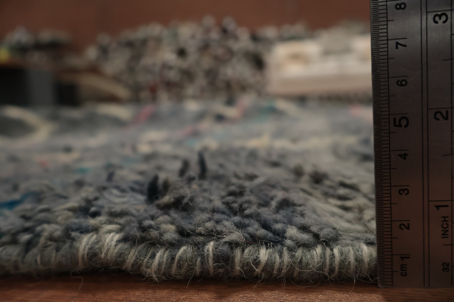 Modern Art-Inspired Moroccan Area Rug 9x13 with Elegant Line Work