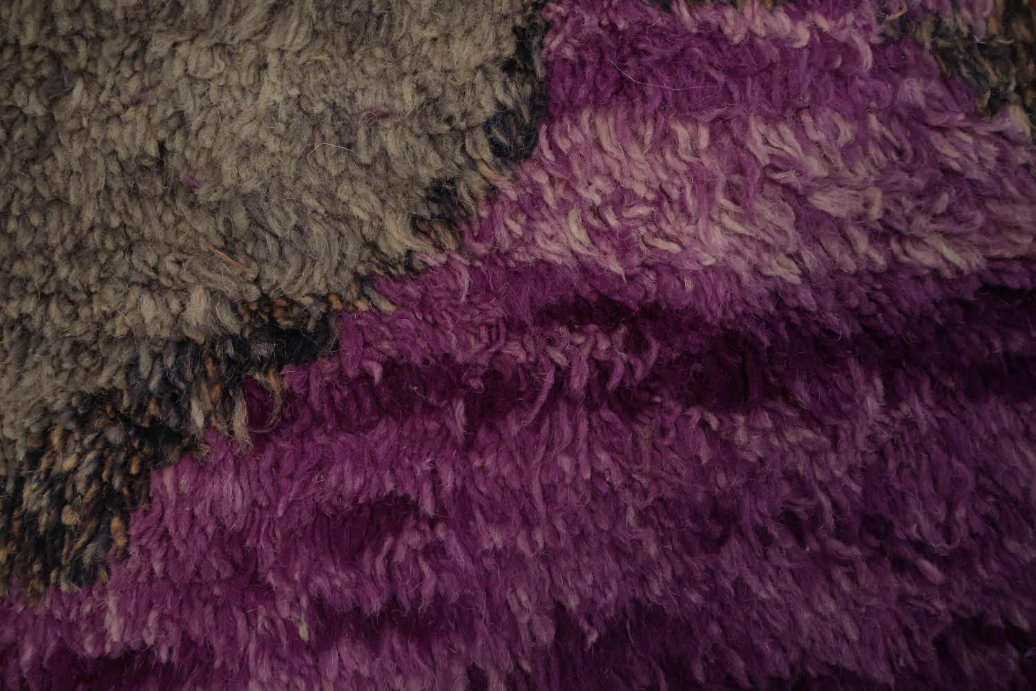 Elegant Purple Plush Moroccan Area Rug 9x13 with Tribal Motifs