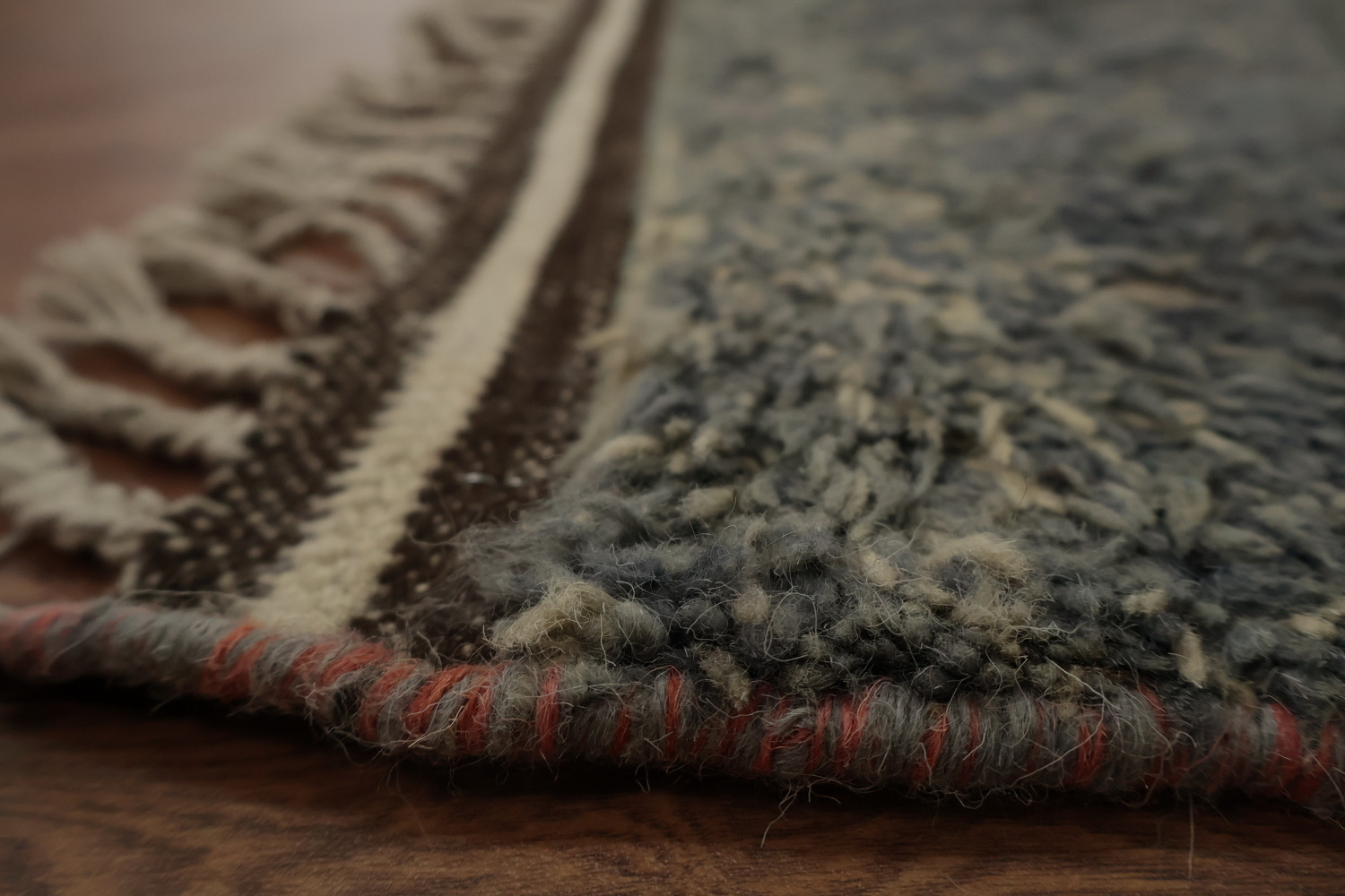 Plush Moroccan Area Rug 9x13 with Geometric Patterns and Earthy Tones