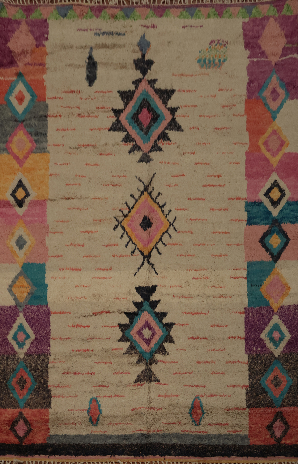 Soft Bohemian Plush Moroccan Area Rug 8x11 with Geometric Shapes
