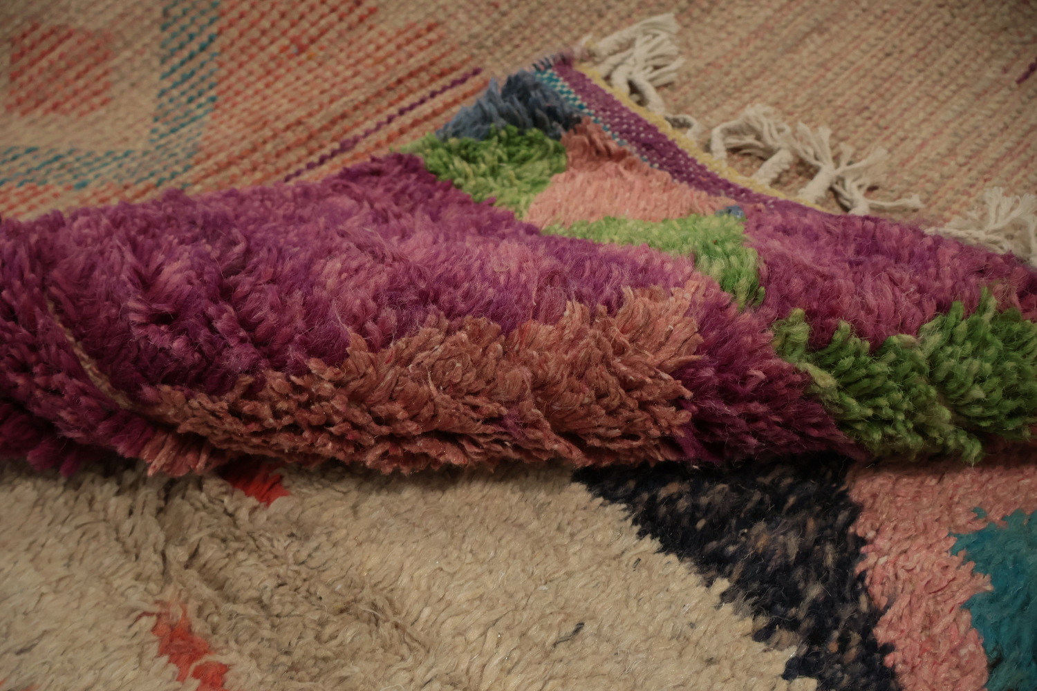 Soft Bohemian Plush Moroccan Area Rug 8x11 with Geometric Shapes