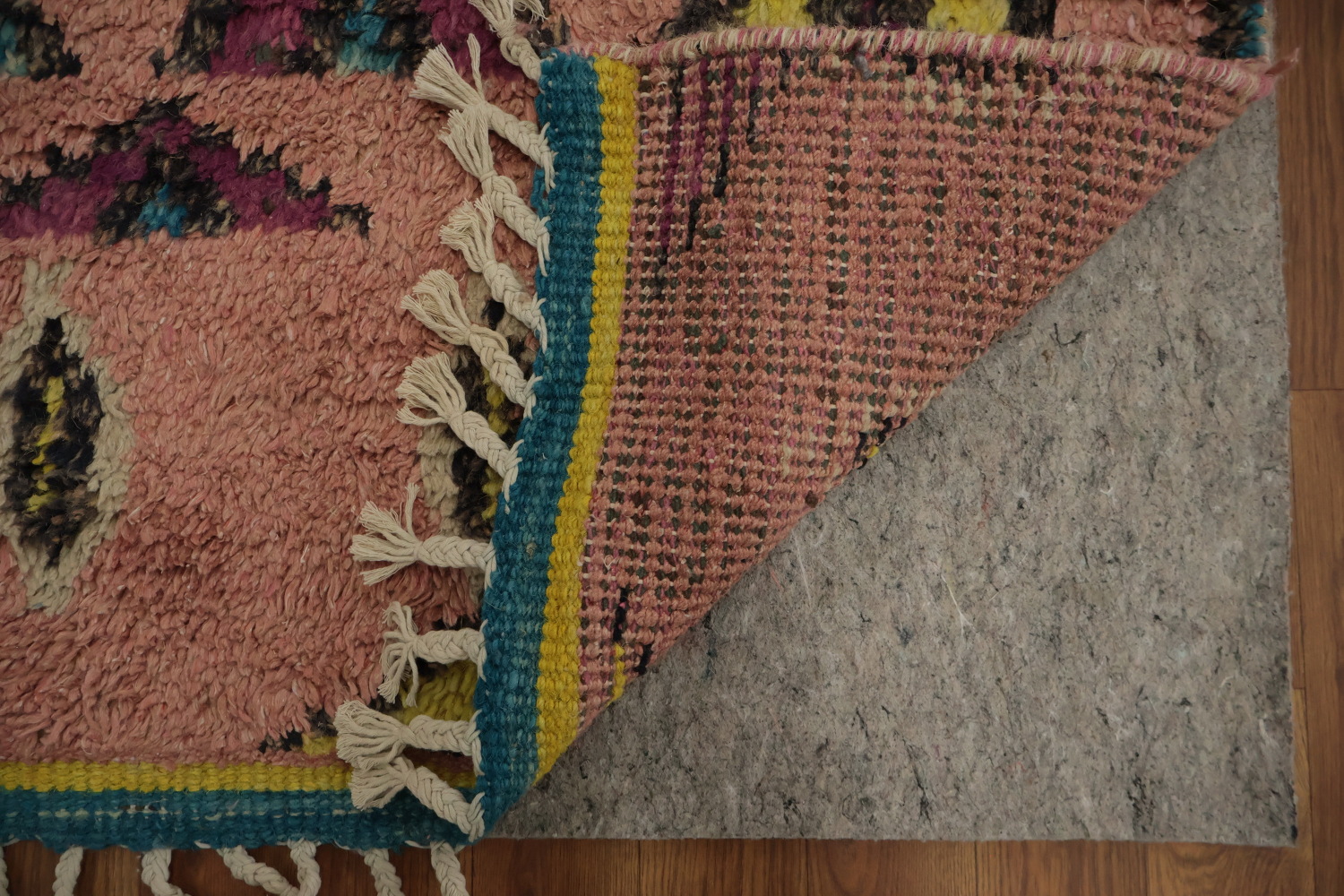 Eclectic Tribal Design Moroccan Area Rug 6x10 in Lively Pink Tones