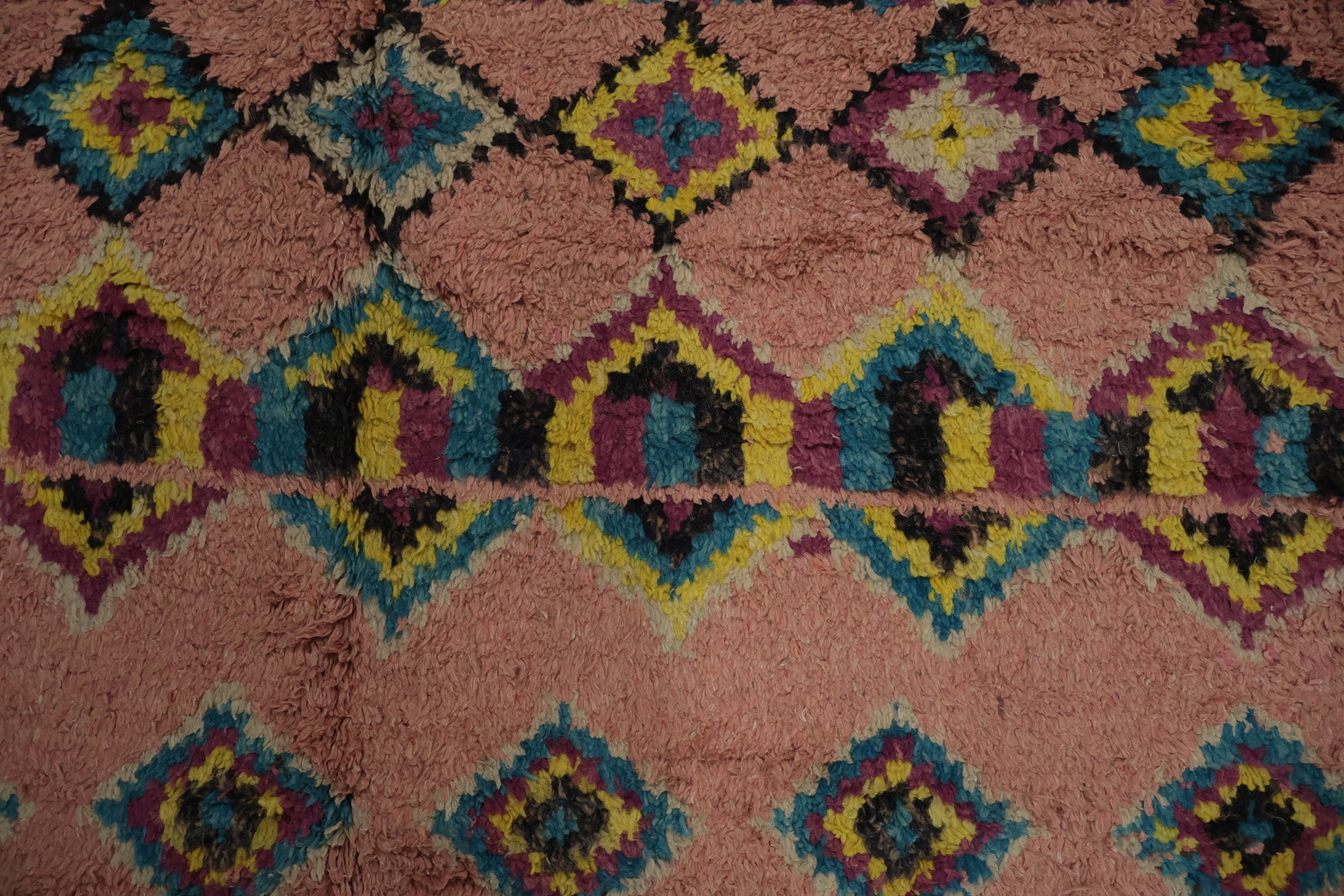 Eclectic Tribal Design Moroccan Area Rug 6x10 in Lively Pink Tones