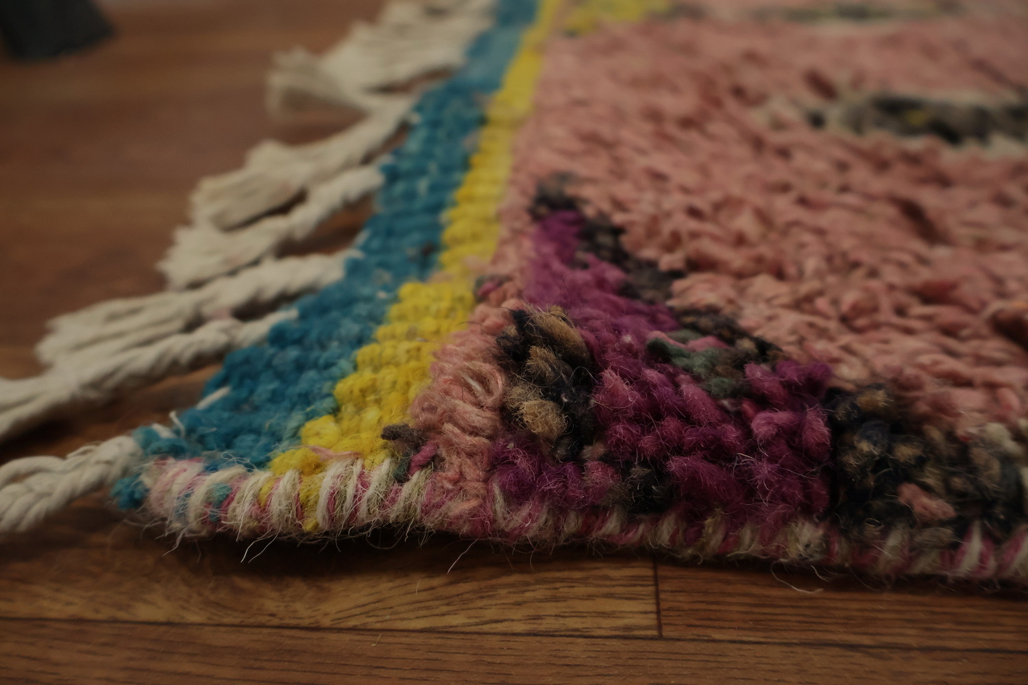 Eclectic Tribal Design Moroccan Area Rug 6x10 in Lively Pink Tones