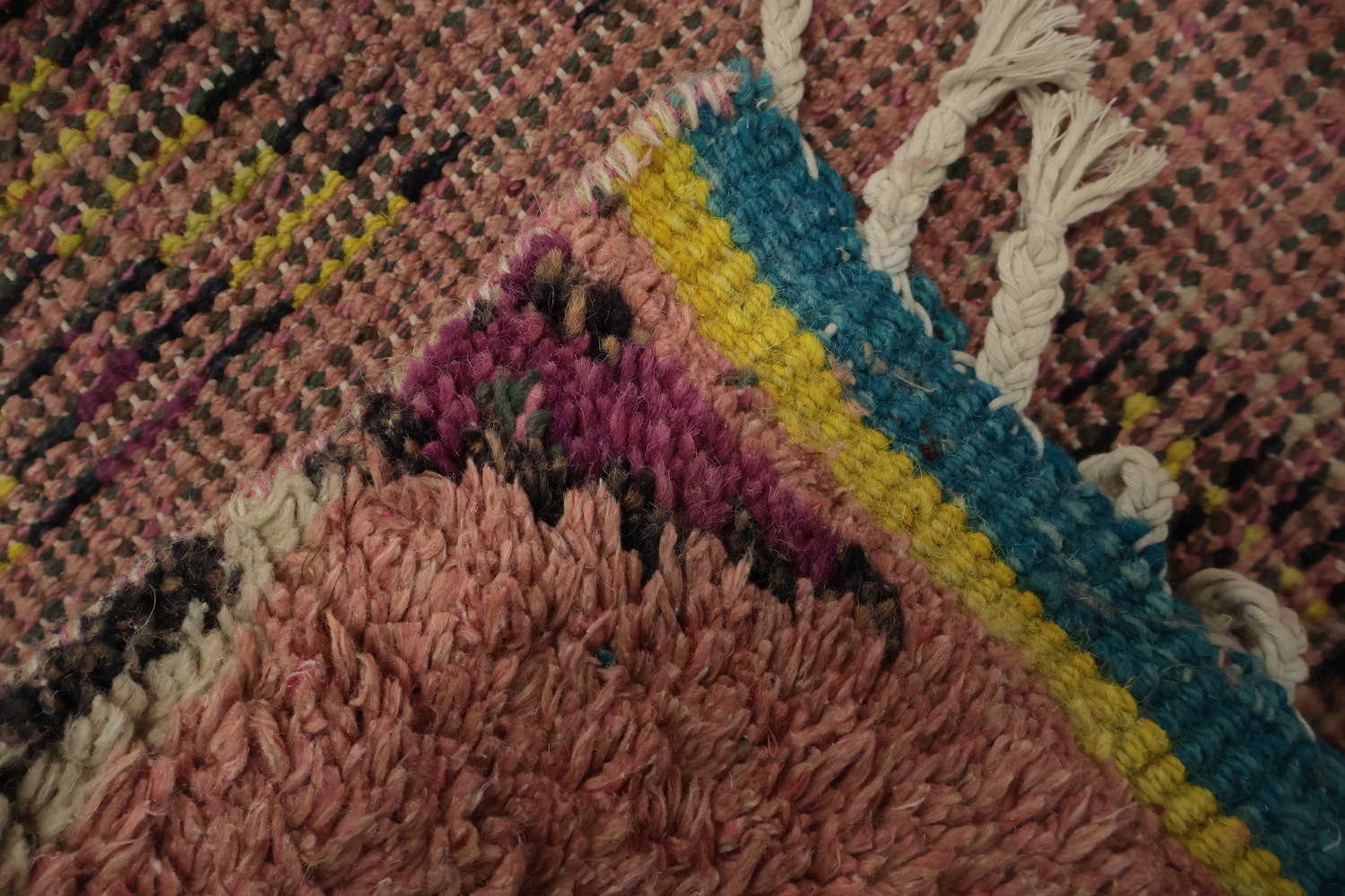 Eclectic Tribal Design Moroccan Area Rug 6x10 in Lively Pink Tones