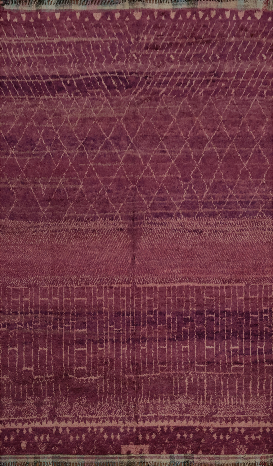 Stylish Plush Moroccan Large Rug 10x15 with Unique Geometric Design