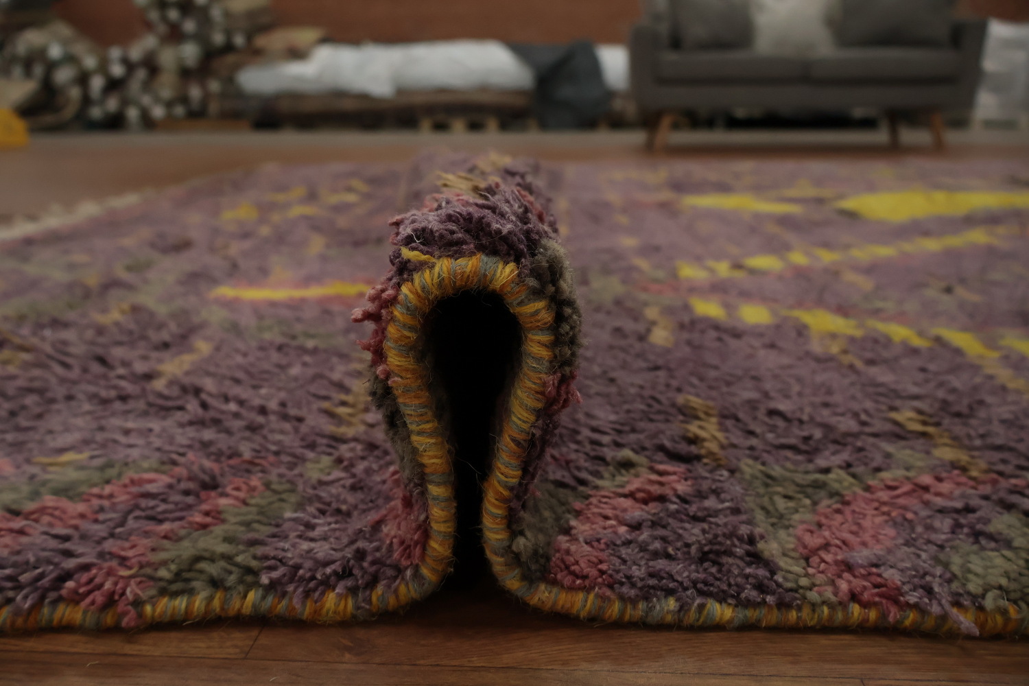 Plush Moroccan Area Rug 9x13 with Intricate Bohemian Geometric Style