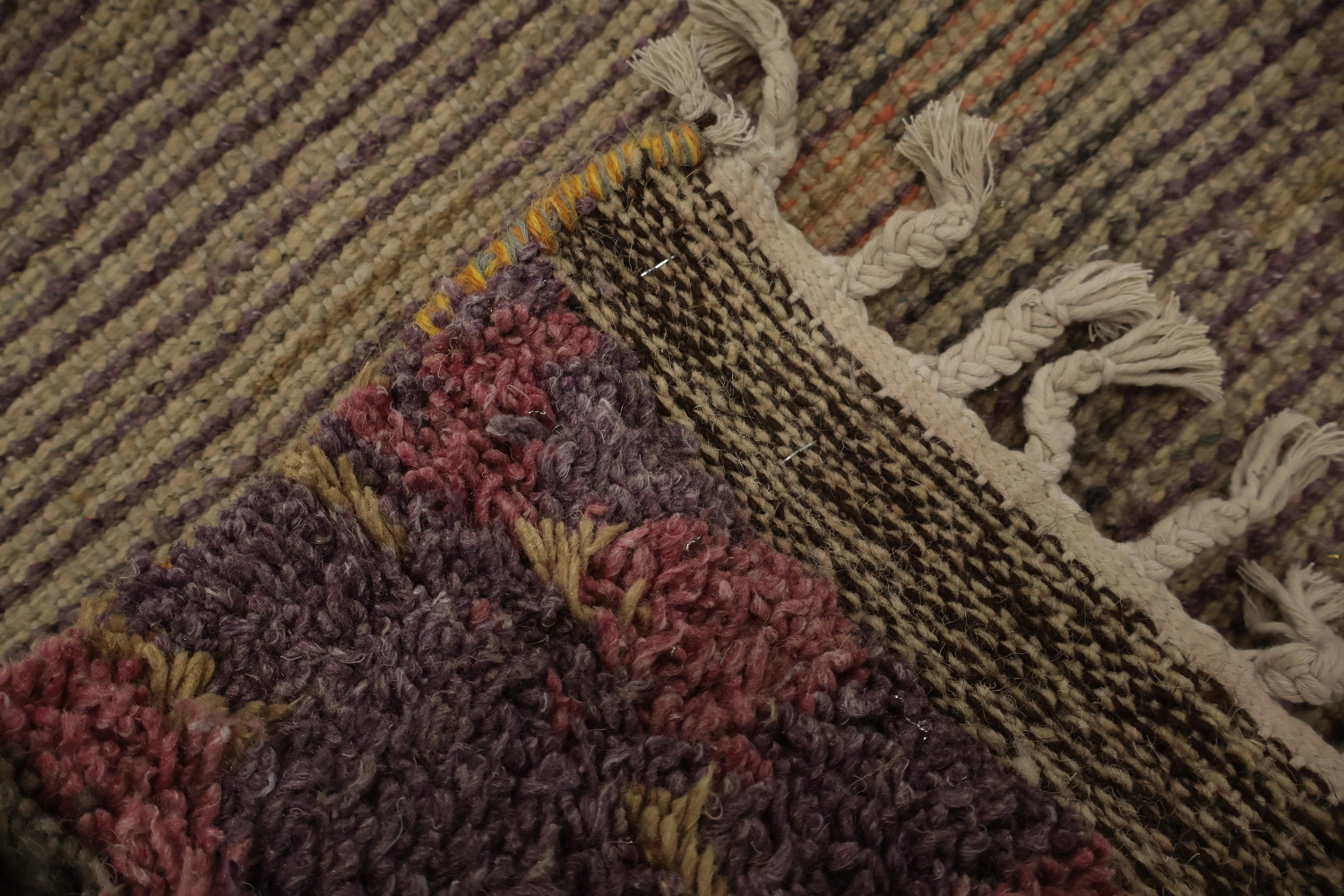 Plush Moroccan Area Rug 9x13 with Intricate Bohemian Geometric Style