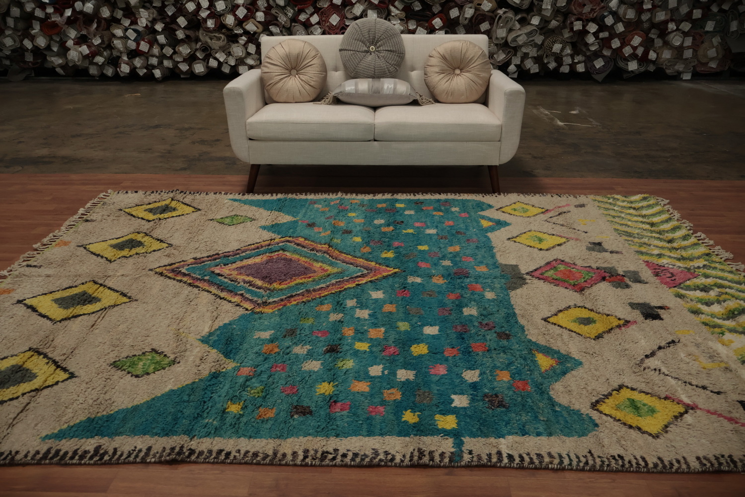 Multi-Tone Plush Moroccan Area Rug 7x10 for Eclectic Spaces