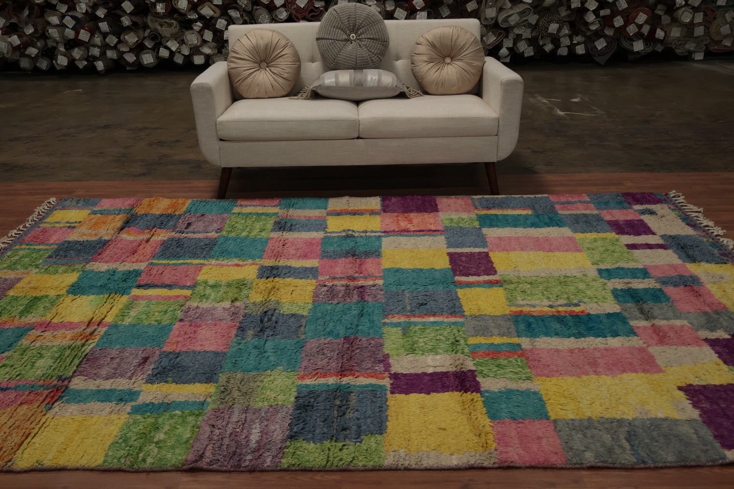 Geometric Plush Moroccan Area Rug 7x10 with Rich Colors