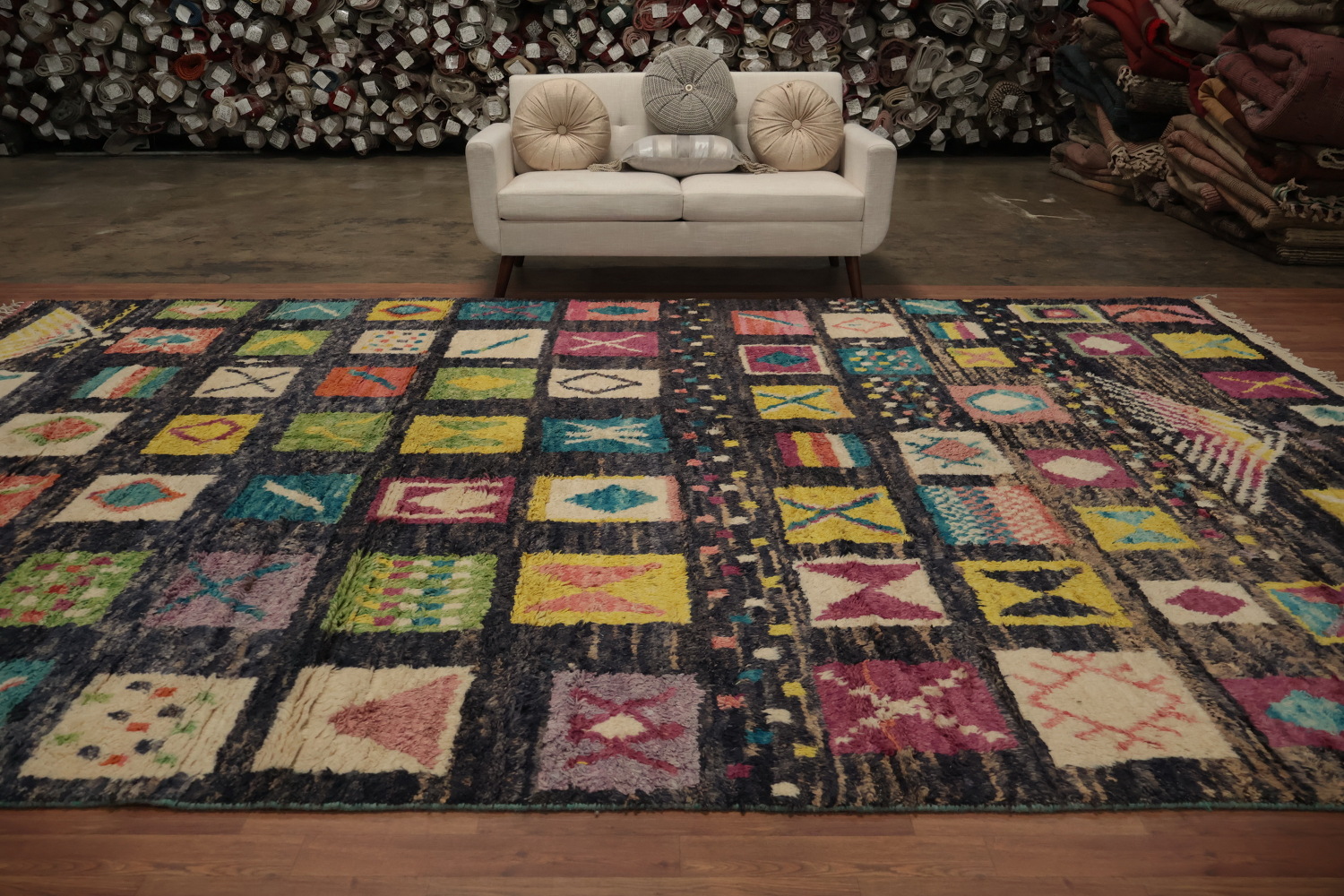 All-Over Geometric Plush Large Moroccan Rug 10x15