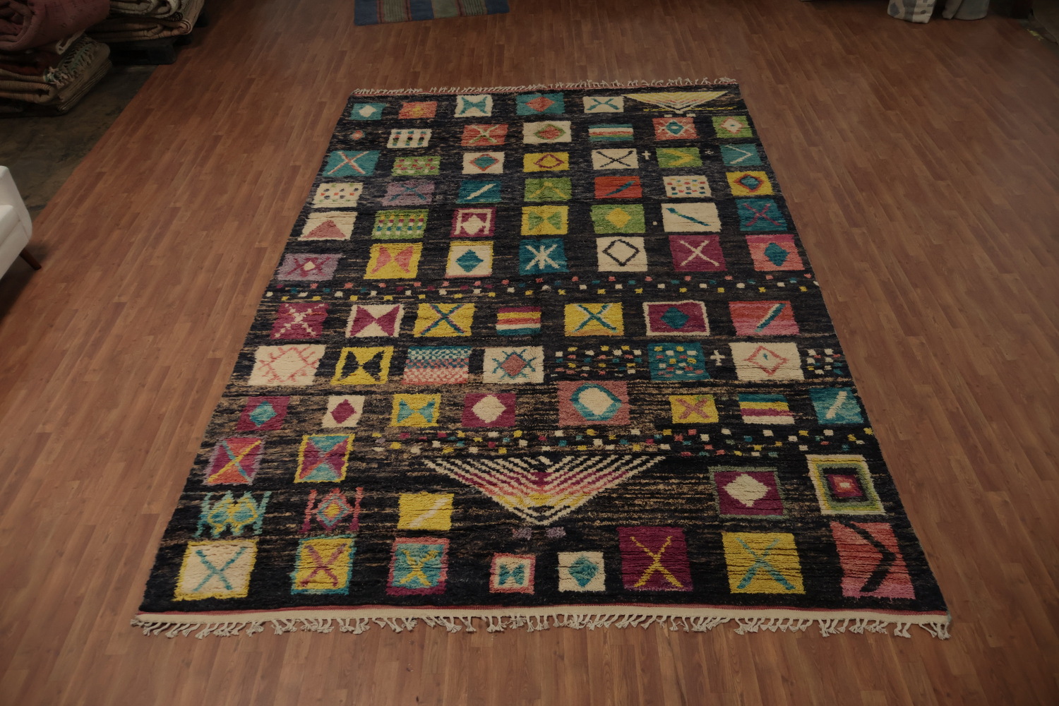 All-Over Geometric Plush Large Moroccan Rug 10x15