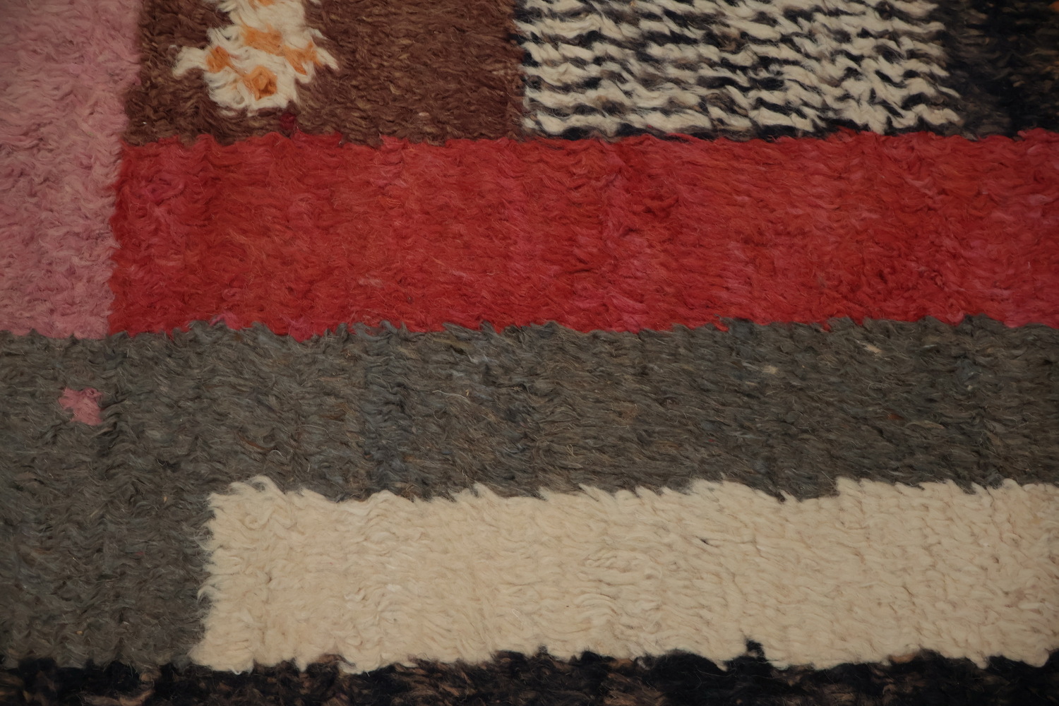 Plush Moroccan Area Rug 8x10 with Abstract and Linear Patterns